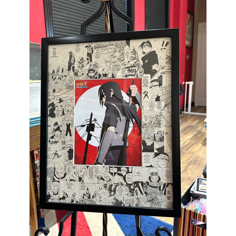 Naruto Itachi Pop Art Handmade Framed Manga Comic Panel Collage – One of a Kind